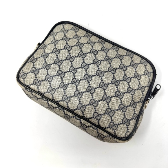 Gucci Vintage Ophidia Navy GG Supreme Canvas Crossbody Bag – Gold Hardware - Picture 9 of 11